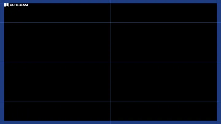 Corebeam layout grid with blue guide lines