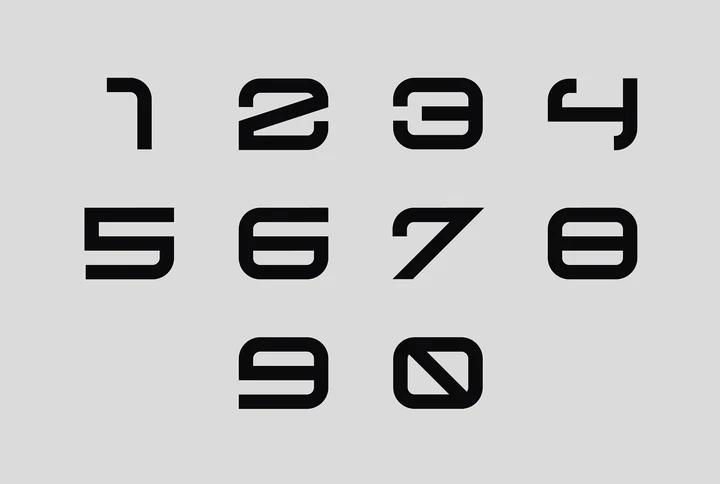 CURVES numerals with diagonal forms and a slashed zero