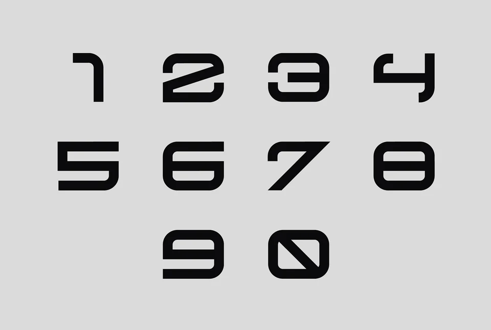 CURVES numerals with diagonal forms and a slashed zero